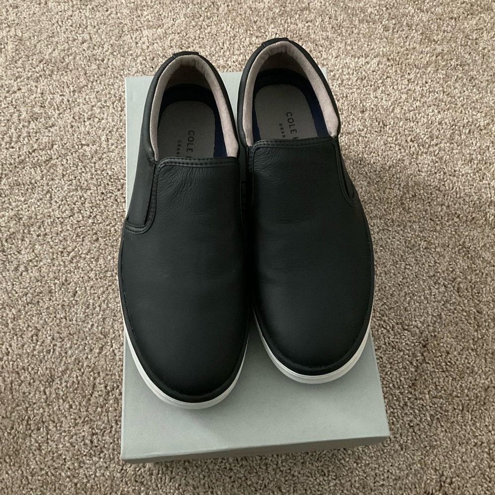 Cole Haan Falmouth Men's Black Leather Slip-Ons